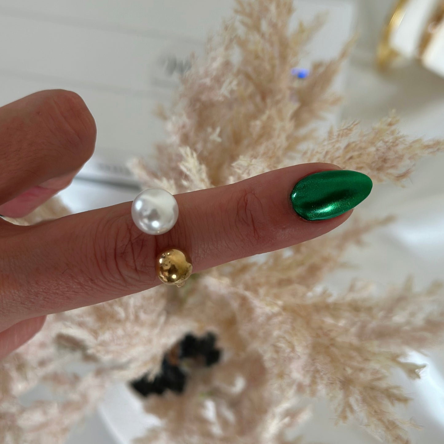 Golden Pearl Ring