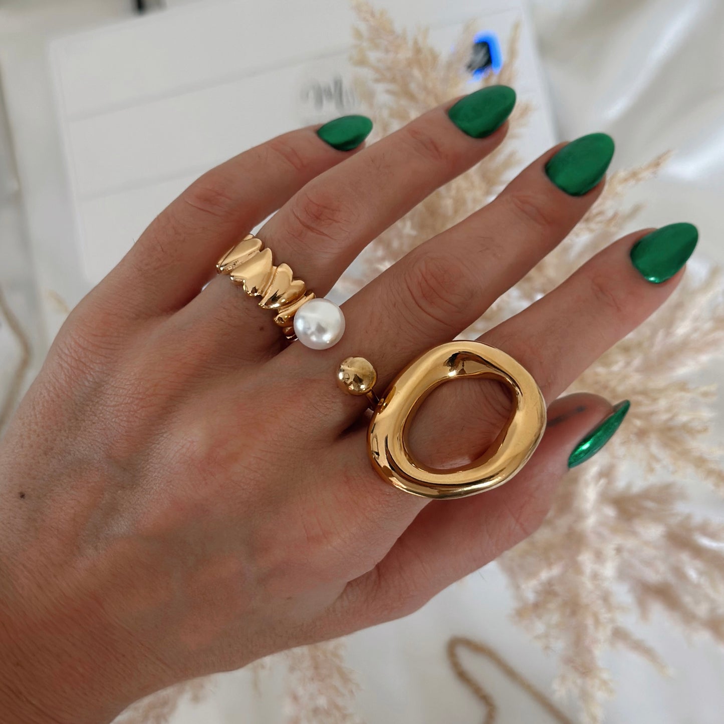 Golden Pearl Ring